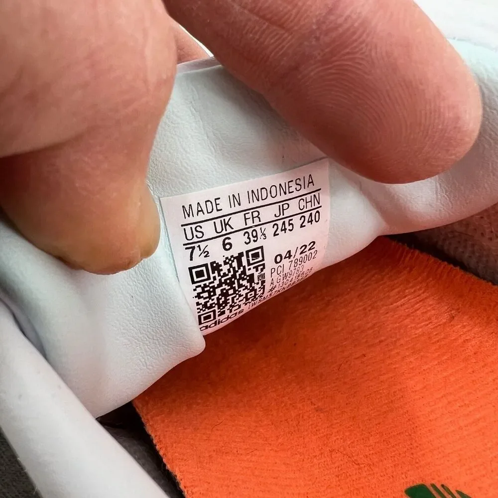 Adidas Mens 7.5 Superstar Shoe White Leather Multi Jagged Shell Toe‎ Sneaker
